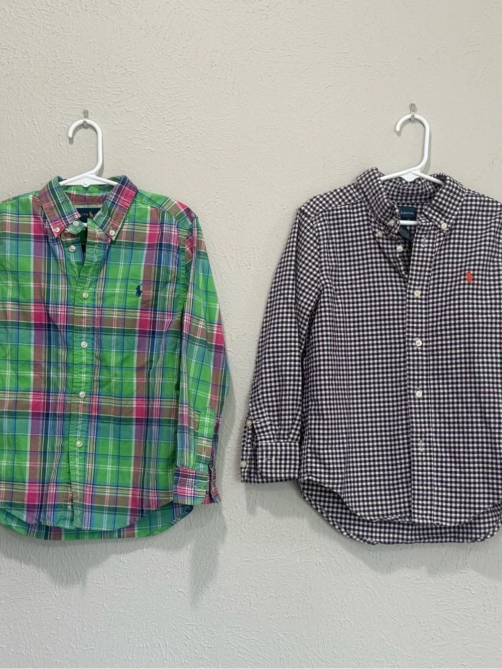 Ralph Lauren Plaid Button-Down Shirts - Boys Size 6 - Set of 2